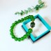 Green Chalcedony beaded charm bracelet 10 mm