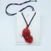 Red Agate Pixiu Carving pendant on a coffee color self adjustable cord