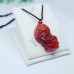 Red Agate Pixiu Carving pendant on a coffee color self adjustable cord