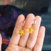 Citrine beaded Zirconia Latch Back Earrings gold tone 925 silver clasp