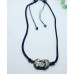 Gold Flashy Obsidian Pixiu carving cord Necklace