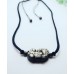 Gold Flashy Obsidian Pixiu carving cord Necklace
