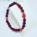 Quartzite Ruby, Carnelian, Laughing Buddha charm bead bracelet