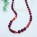 Quartzite Ruby and Carnelian mixed beads necklace