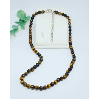 Tiger Eye beaded necklace 6 mm