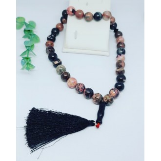 Rhodonite beaded Meditation Prayer beads Tassel 12 mm