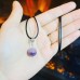 Amethyst beaded Pendant with a black cord