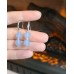 Faceted Aquamarine double beaded earrings Stainless steel clasp
