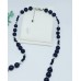 Blue Goldstone and silver Hematite necklace