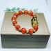 Orange Cat Eye Pixiu temperature color changing Feng Shui gold plated bracelet 10 mm