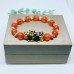 Orange Cat Eye Pixiu temperature color changing Feng Shui gold plated bracelet 10 mm