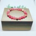 Faceted Pink Agate and Rhodonite bracelet 8 mm
