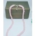Matte Rose Quartz beaded necklace with Czech glass charm 6 mm
