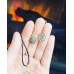 Faceted Labradorite small Teardrop Gold tone earrings and pendant set with a black cord