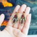 Red and Clear Rhinestones festive earrings