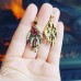 Red and Clear Rhinestones festive earrings