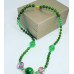 Faceted Green Agate, Czech Glass handcrafted necklace