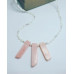 Mother Of Pearl, Pink Opal handcrafted design necklace