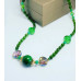 Faceted Green Agate, Czech Glass handcrafted necklace