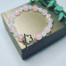 Faceted Rose Quartz, Sea Opal flower clasp bracelet