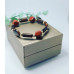 Goldstone, Red Jasper and Black Agate bracelet