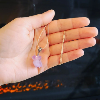 Raw Amethyst Pendant with a cotton cord