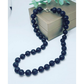 Lava Stone Beaded Necklace 10 mm
