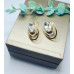 Clear Rhinestones gold tone earrings