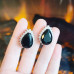 Black Rhinestones teardrop silver tone earrings