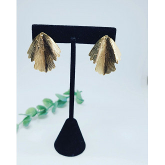Gold Plated Leaf shape Studded earrings