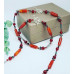 Carnelian, Red Agate, Hematite, Czech Glass heart clasp necklace and bracelet set