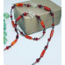 Carnelian, Red Agate, Hematite, Czech Glass heart clasp necklace and bracelet set