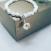 Howlite Rhinestones flower charm bracelet  6 mm