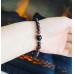 Garnet, Lace Agate charm bracelet 7 mm