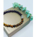 Garnet, Tiger Eye Laughing Buddha and Tree of Life charm bracelet 6 mm