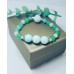 Matte Amazonite, Green Aventurine, Faceted Aquamarine Quartz, and White Jade bracelet
