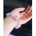 Raw Amethyst (5 Crystals ), and Rose Quartz Zirconia Stainless steel clasp bracelet