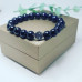 Blue Goldstone Yin-yang  charm Men's Unisex bracelet 10 mm