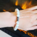 Howlite beaded bracelet Zirconia Stainless steel charm bracelet 10 mm