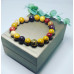 Jasper Mookaite Gold Lava Stone charm beaded Unisex bracelet 10 mm