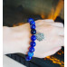 Blue Lace Agate Tree of Life charm beaded Unisex Men's Women's bracelet 10 mm