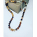 Brown Lace Agate Unisex Beaded necklace 8 mm