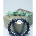 Labradorite Lotus Charm beaded Unisex Men's Women's bracelet 10 mm