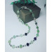 Rainbow Fluorite, Hematite, Czech Glass necklace