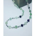 Rainbow Fluorite, Hematite, Czech Glass necklace