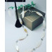 Mother Of Pearl oval, Hematite necklace and earrings set