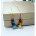 7 Chakra Crystals gold tone Stainless steel chain necklace