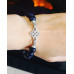 Blue Goldstone, Tahitian Black Pearl Zirconia Stainless steel clasp bracelet