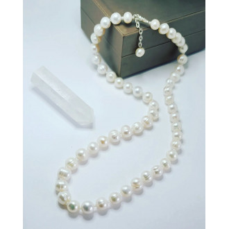 Freshwater Pearl oval necklace 9~10 mm mm