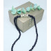 Garnet Zirconia Stainless steel charm, Heart clasp necklace 6 mm